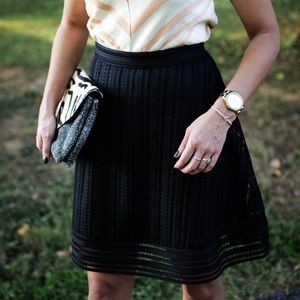 J Crew Black Eyelet Skirt